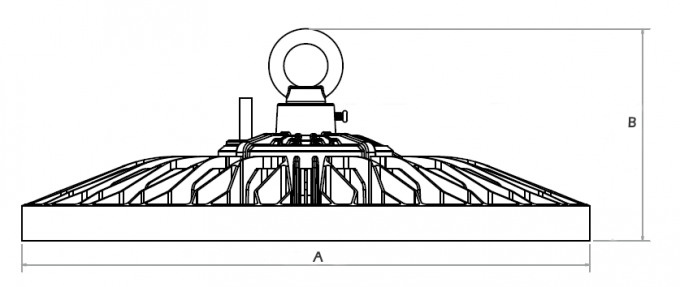 Alto conductor de fundición a presión a troquel del accesorio del aluminio de la luz 100W 160LM/W de la bahía del UFO LED