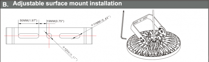 200 vatios de AC90V~305V llevaron la alta lente óptica 60Â°/90Â°/120Â° de la luz 140LPW Meanwell de la bahía opcional