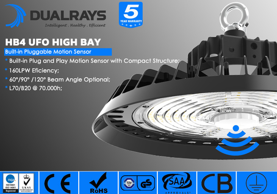 ASNO TUV GS D Mark For Supermarket de los CB del CE de With del conductor de Meanwell HBG Sosen LED de la luz de la bahía del UFO LED del ASNO IP65 de los CB del CE alto