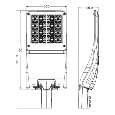 dispositivo de protección contra sobrecargas inteligente al aire libre de la luz de calle de 150W LED IP66 IK08 10KV 20KV