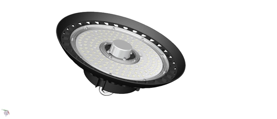 Luz 150W 140LPW de la bahía del UFO LED del decaimiento de la luz corta alta construida en el conductor Hook Chain Available