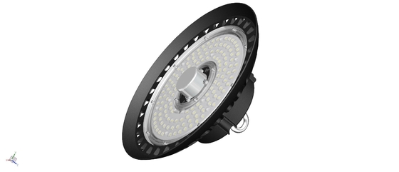 Luz 150W 140LPW de la bahía del UFO LED del decaimiento de la luz corta alta construida en el conductor Hook Chain Available