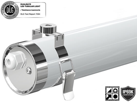 IP69K IK10 TB6 Luz tubular de LED Antovírus de amoníaco para plantas de procesamiento de alimentos