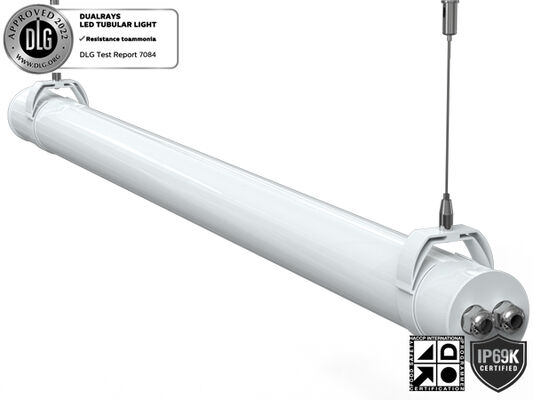 0.6m 20W IP69K IK10 TB7 Luz LED Tubular con 3 o 5 cables conectados a través de DIP conmutable de energía / 3CCT / 3 cambios de fase