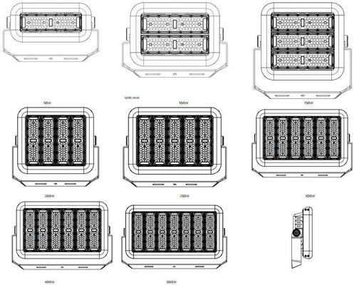 Los deportes al aire libre que encendían 600W 150LPW llevaron eficacia alta de los reflectores 150LPW del fútbol