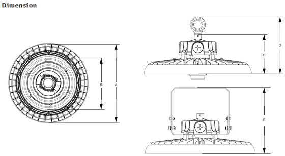 Alimentación conmutable HB3 DIP y entrega de luz LED para bahía alta UFO 3CCT con ON-OFF | Atenuación 1-10V | DALI-2 | Servicio posventa de control de atenuación Zigbee en Europa