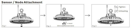 Luz LED HB4 de aluminio IP65 de alta rentabilidad, potencia y CCT seleccionables para iluminación comercial e industrial de almacenes interiores