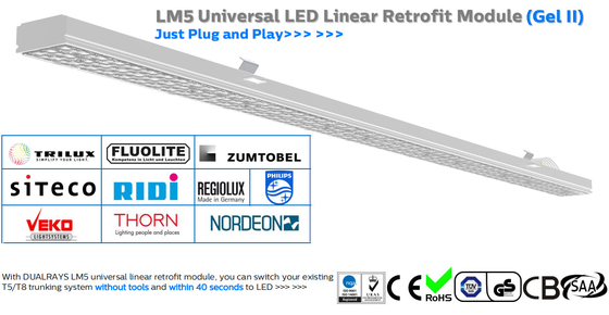 La línea linear universal PC llevada los 5ft de la modificación LM5 de la luz 55W del tubo de la versión IP65 no cubre ningún IR ULTRAVIOLETA Mercury Free