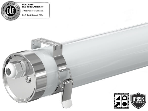 La luz LED tubular TB6 IP69K PMMA IK08 Protección anti-amoniaco/UV/PC IK10