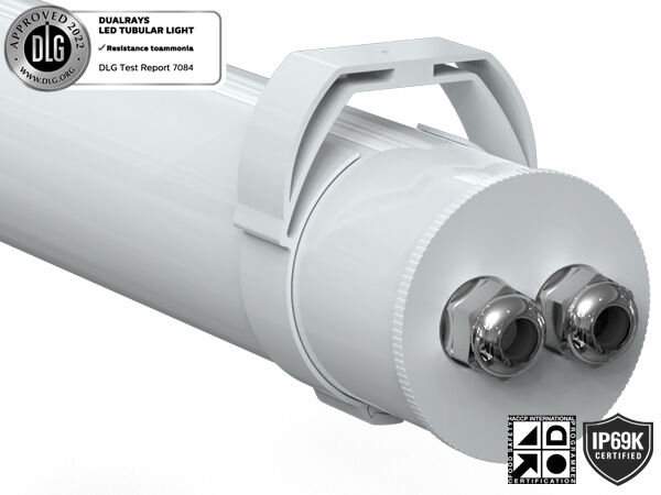 Luz tubular LED de 1.5m 60W IP69K IK10 TB7 para granjas, con conexión en cadena de 3 o 5 cables