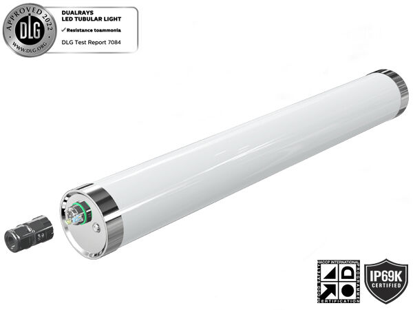 1.2m 40W IP69K IK10 TB6 Luz LED Tubular Ant-UV Amoniaco para almacén estable de animales y lugar de lavado de automóviles