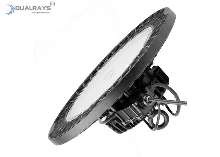 Luz de la bahía del UFO LED de la vivienda del negro de Dualrays 150W HB5 alta para el CERT de RoHS del CE del centro de exposición