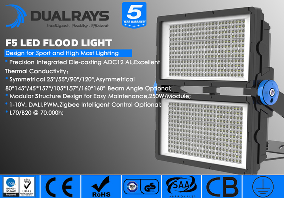 la protección del medio ambiente modular de la luz de inundación de 1000W LED 5 años garantiza para los lugares públicos